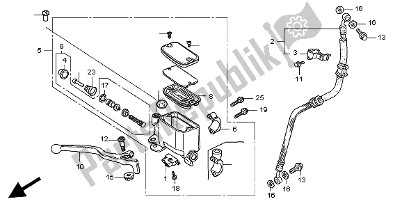 All parts for the Front Brake Master Cylinder of the Honda CB 500 1999