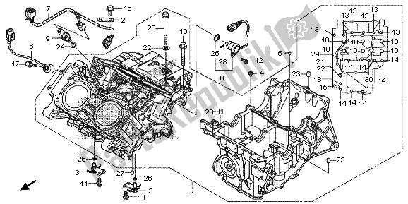 Todas las partes para Caja Del Cigüeñal de Honda VFR 1200X 2012