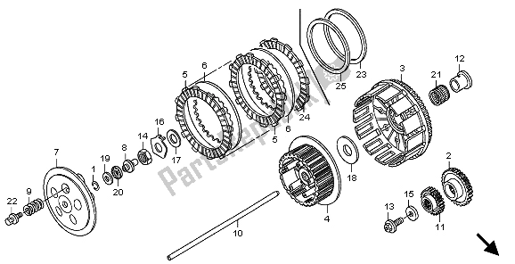 All parts for the Clutch of the Honda CRF 250R 2009