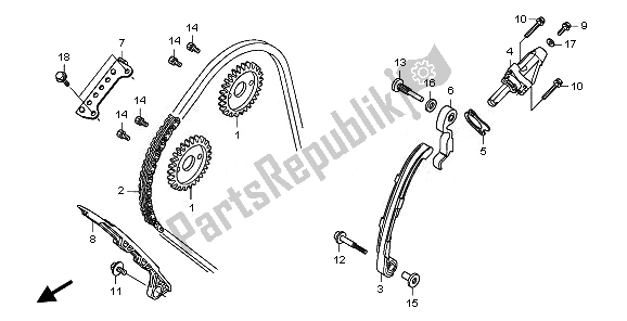 All parts for the Cam Chain & Tensioner of the Honda CBF 600S 2008