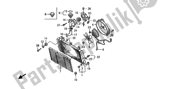 Toutes les pièces pour le Radiateur du Honda ST 1100A 1993