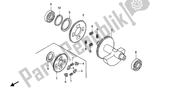 All parts for the Balancer of the Honda NX 650 1992