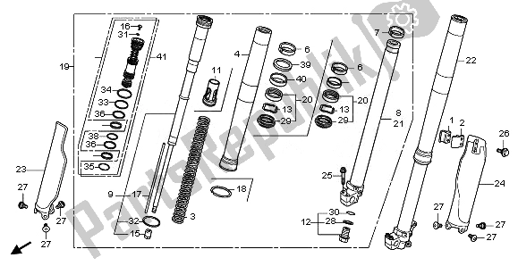 All parts for the Front Fork of the Honda CRF 450R 2011