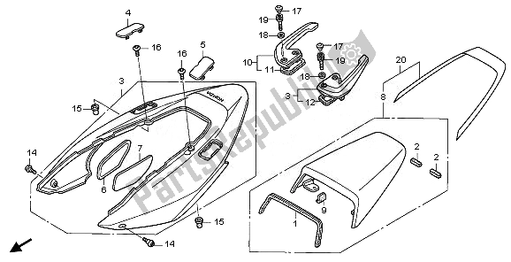 Tutte le parti per il Calandra Posteriore del Honda VFR 800 2010