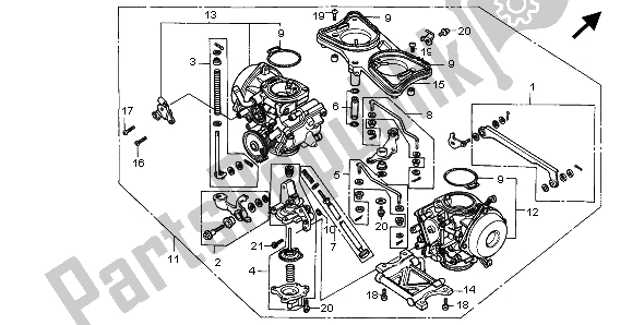 All parts for the Carburetor (assy.) of the Honda GL 1500A 1995