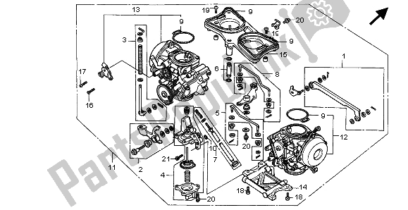 All parts for the Carburetor (assy.) of the Honda GL 1500A 1995