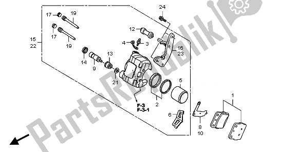 Todas las partes para Pinza De Freno Delantero de Honda TRX 250 EX 2008