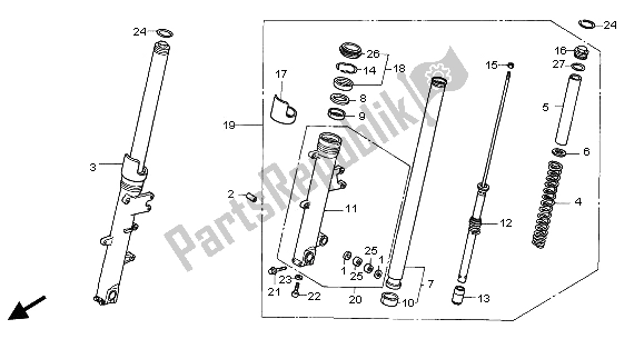 All parts for the Front Fork of the Honda CBR 1100 XX 2002