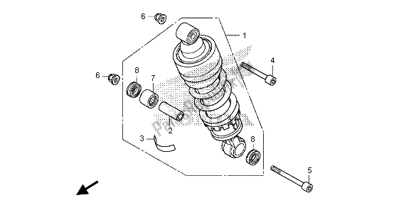 All parts for the Rear Cushion of the Honda CB 1000 RA 2013