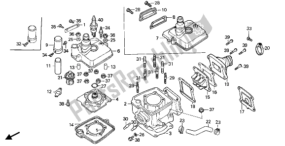 Todas las partes para Cilindro Y Culata de Honda MTX 200 RW 1985