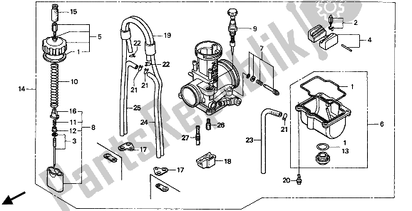 Tutte le parti per il Carburatore del Honda CR 250R 1991