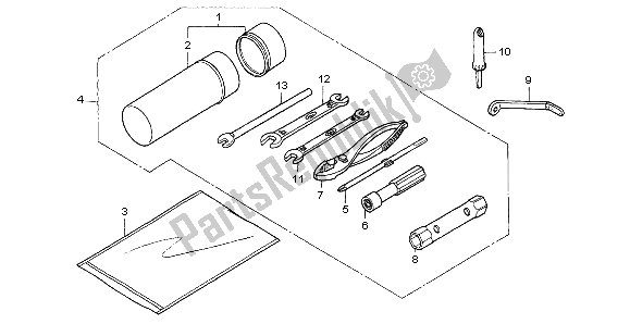 Todas las partes para Herramientas de Honda TRX 350 FE Fourtrax 4X4 ES 2004