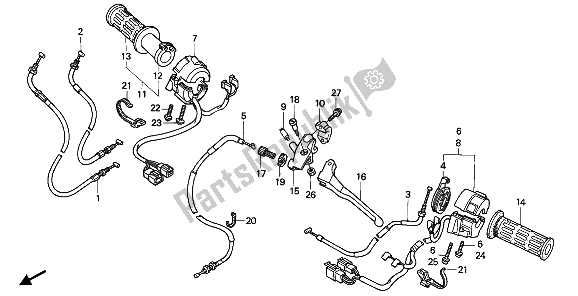 Tutte le parti per il Maniglia Leva E Interruttore E Cavo del Honda CBR 600F 1992