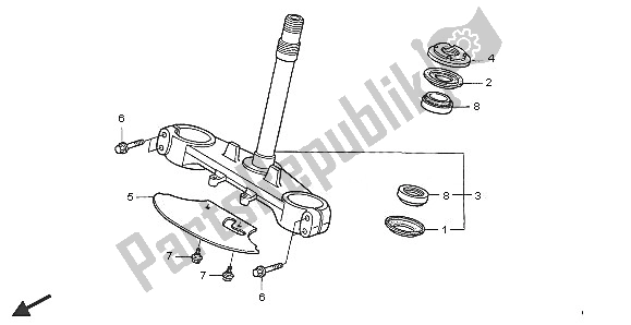 All parts for the Steering Stem of the Honda XL 650V Transalp 2005