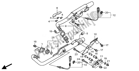 All parts for the Exhaust Muffler of the Honda VT 750 CS 2010