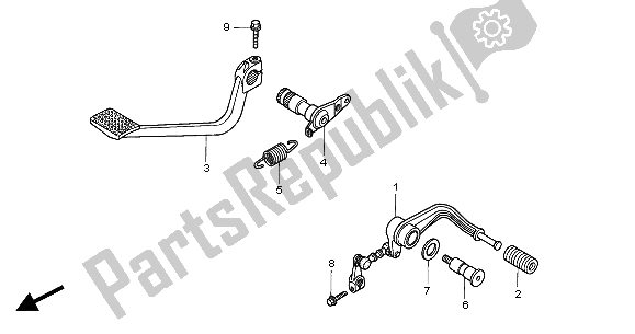 Tutte le parti per il Pedale del Honda GL 1800A 2004