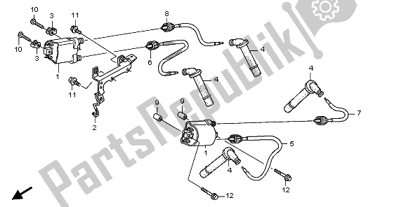 All parts for the Ignition Coil of the Honda ST 1300A 2009