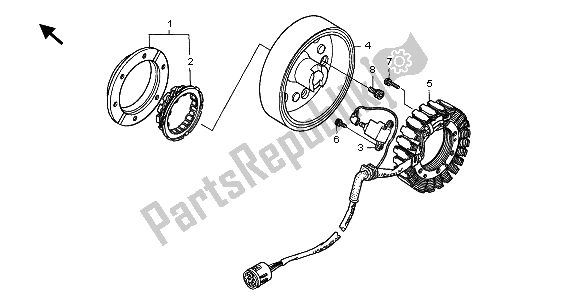 All parts for the Generator of the Honda TRX 450 ES Foreman 2001