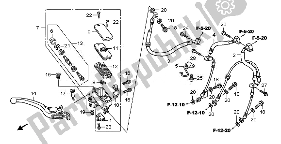 All parts for the Fr. Brake Master Cylinder of the Honda CBF 1000 FS 2011