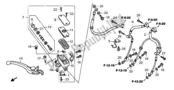 All parts for the Fr. Brake Master Cylinder of the Honda CBF 1000 FS 2011