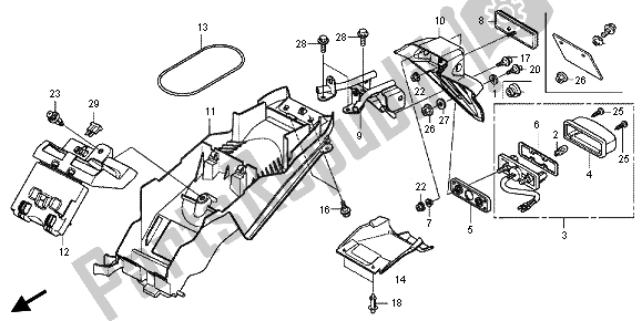 Alle onderdelen voor de Achterspatbord van de Honda CBR 125R 2012