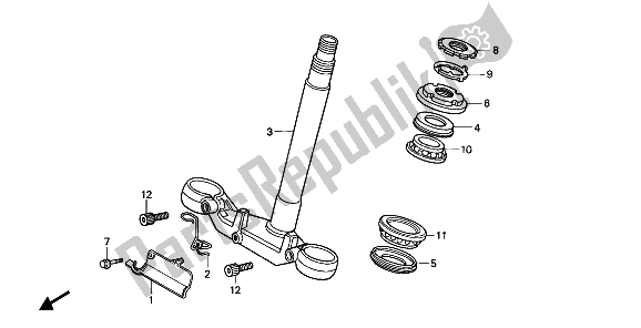 All parts for the Steering Stem of the Honda CBR 1000F 1990