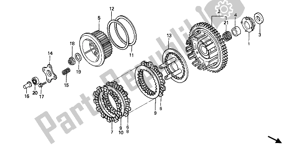 Toutes les pièces pour le Embrayage du Honda CBR 600F 1987