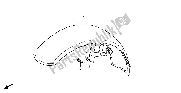 Tutte le parti per il Parafango Anteriore del Honda VT 600C 1993