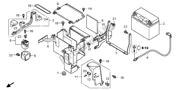 All parts for the Battery of the Honda VT 750C2 2007