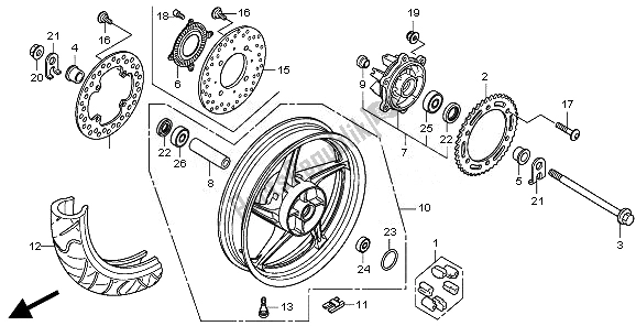 Todas las partes para Rueda Trasera de Honda CBR 250 RA 2011