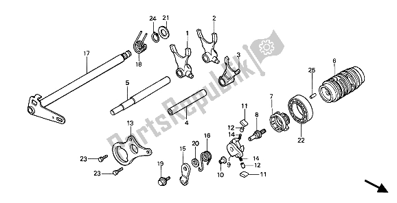 Todas las partes para Cambio De Tambor Y Horquilla De Cambio de Honda CR 80R 1991