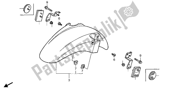 Tutte le parti per il Parafango Anteriore del Honda CBR 600F 1995