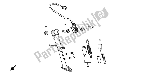 All parts for the Stand of the Honda XL 1000V 1999