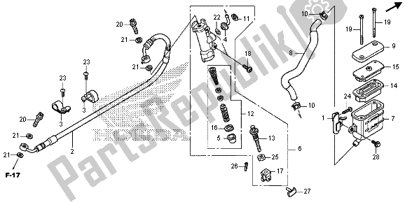 Todas las partes para Cilindro Maestro Del Freno Trasero de Honda CRF 250L 2015