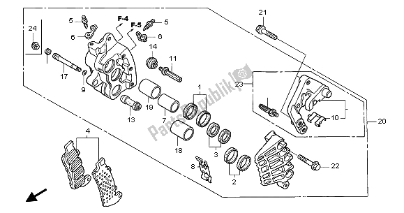 Todas las partes para Pinza De Freno Delantero (r.) de Honda CBR 1100 XX 2003