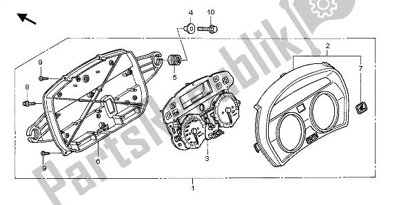 All parts for the Meter (kmh) of the Honda XL 1000V 2003