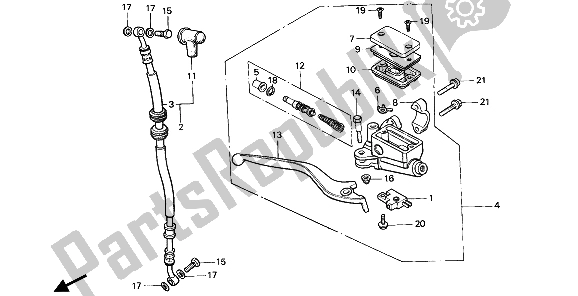 Todas las partes para Cilindro Maestro Del Freno Delantero de Honda CMX 450C 1987