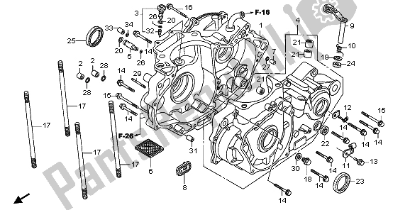 All parts for the Crankcase of the Honda XR 650R 2006