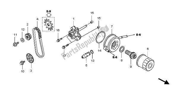 All parts for the Oil Pump of the Honda FJS 600A 2006