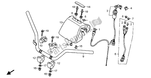 Todas las partes para Manejar Tubo de Honda TRX 250 EX Sporttrax 2004