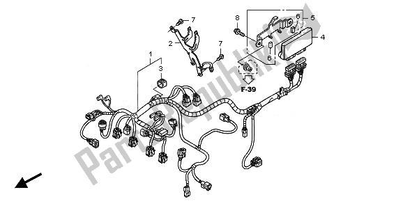 All parts for the Sub Harness of the Honda CBF 1000 FTA 2010