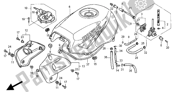 Todas as partes de Tanque De Combustível do Honda CB 500 2000