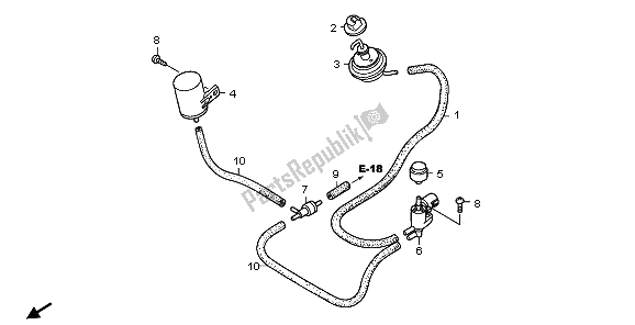 Alle onderdelen voor de Bypass-regelmagneetklep van de Honda XL 1000 VA 2009