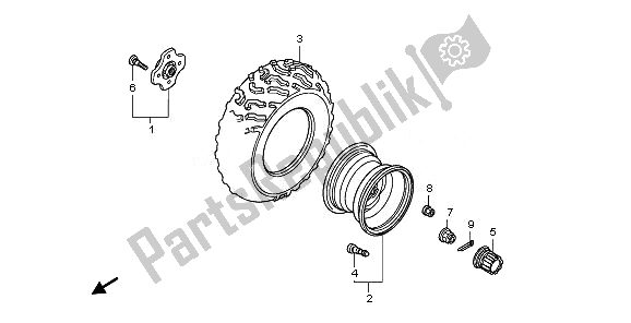 All parts for the Rear Wheel of the Honda TRX 420 FE Fourtrax Rancher 4X4 ES 2011