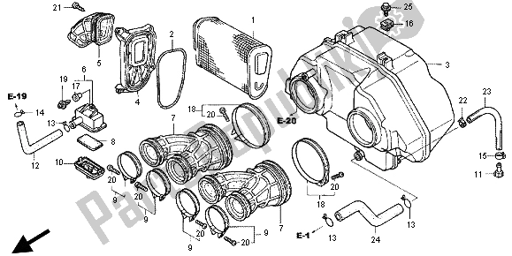 Alle onderdelen voor de Luchtfilter van de Honda CB 1300X4 1998