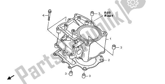 All parts for the Cylinder of the Honda TRX 500 FA Fourtrax Foreman 2006