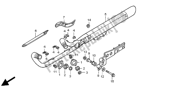 All parts for the Exhaust Muffler of the Honda VT 750C2 1997