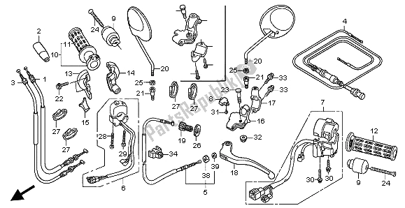 Wszystkie części do D? Wignia Klamki I Prze?? Cznik I Kabel Honda XL 125V 2002