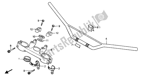 Todas las partes para Manejar Tubo Y Puente Superior de Honda XR 250R 1988