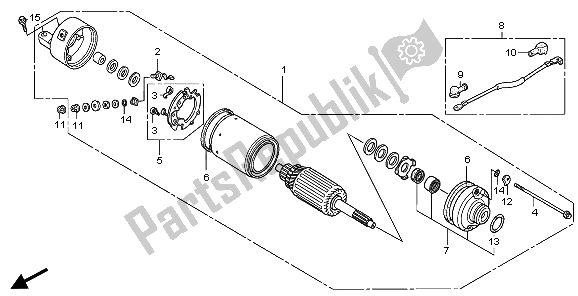 All parts for the Starting Motor of the Honda TRX 300 EX Sportrax 2007